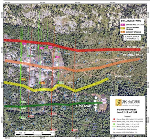 Diamond Drill Hole Plan Map - Extending Known Zones to Depth